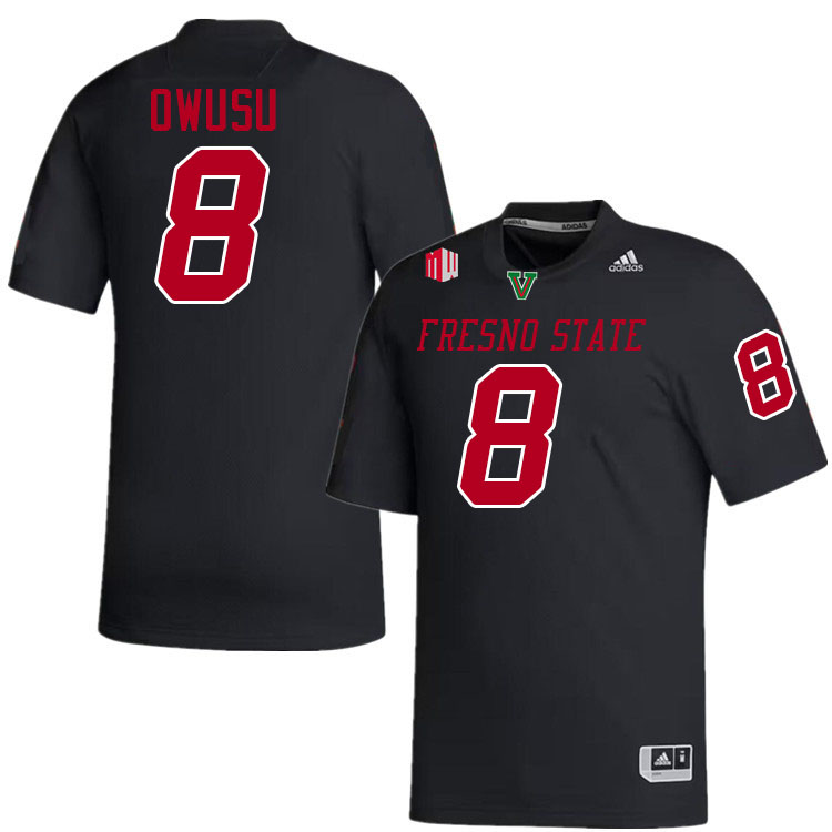 Fresno State Bulldogs #8 Martin Owusu College Football Jerseys Stitched-Black